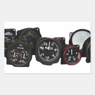 Sticker Rectangulaire affichages des cadrans de vol des 2ÈME GUERRE MOND
