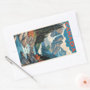 Sticker Rectangulaire Affiche Canada Travel