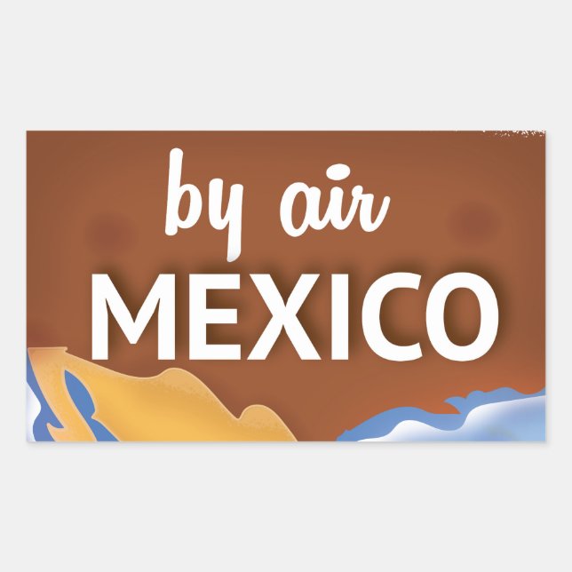 Sticker Rectangulaire Affiche du Vintage voyage mexicain (Devant)