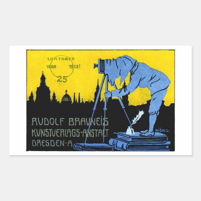 Sticker Rectangulaire Affiche photographique de Dresde 1913 (Devant)