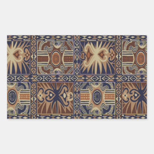 Sticker Rectangulaire African Tribal Collage contemporain