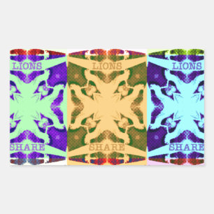 Sticker Rectangulaire Afrique À damiers Pop art Culture motif coloré