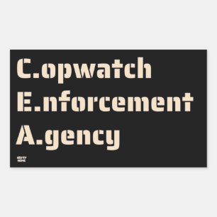Sticker Rectangulaire "AGENCE D'APPLICATION DE LA LOI COPWATCH" drôle de