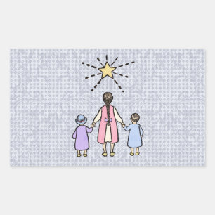 Sticker Rectangulaire Ah! Ah! Petite Étoile de Nuit Comptine Vintage de