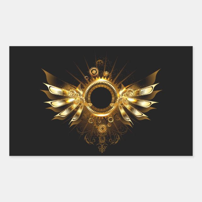 Sticker Rectangulaire Ailes steampunk (Devant)