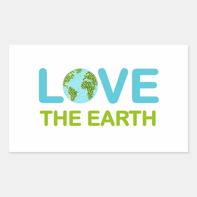 Sticker Rectangulaire Aimer le Jour des terres de la Terre (Devant)