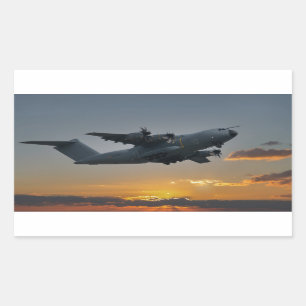 Sticker Rectangulaire Airbus A400M À Serviette De Bain Coucher Du Soleil