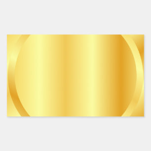 Sticker Rectangulaire Ajouter le texte Monogramme Elegant Metallic Gold 