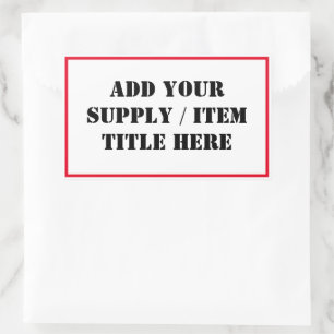 Sticker Rectangulaire Ajouter votre approvisionnement / Titre de l'artic