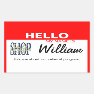 Sticker Rectangulaire Ajouter votre logo à cette balise de nom personnal