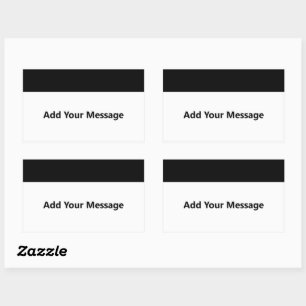 Sticker Rectangulaire Ajouter votre message Modèle de texte noir et blan