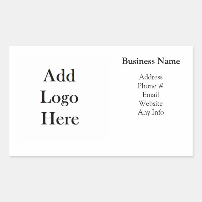 Sticker Rectangulaire Ajoutez votre logo d'entreprise, sites Web, courri (Devant)