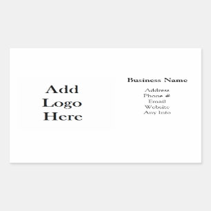 Sticker Rectangulaire Ajoutez votre logo d'entreprise, sites Web, courri