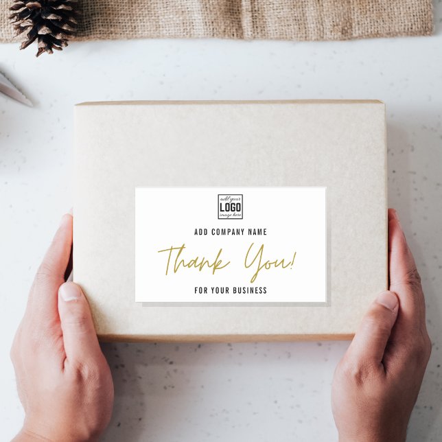 Sticker Rectangulaire Ajoutez Votre Merci Logo Pour Votre Entreprise (Add Your Logo Thank You For Your Business Rectangular Sticker
)