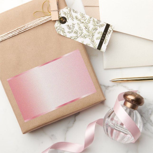 Sticker Rectangulaire Ajoutez Votre Texte Nom Logo Rose Gold Modèle Vier (Cadeaux)
