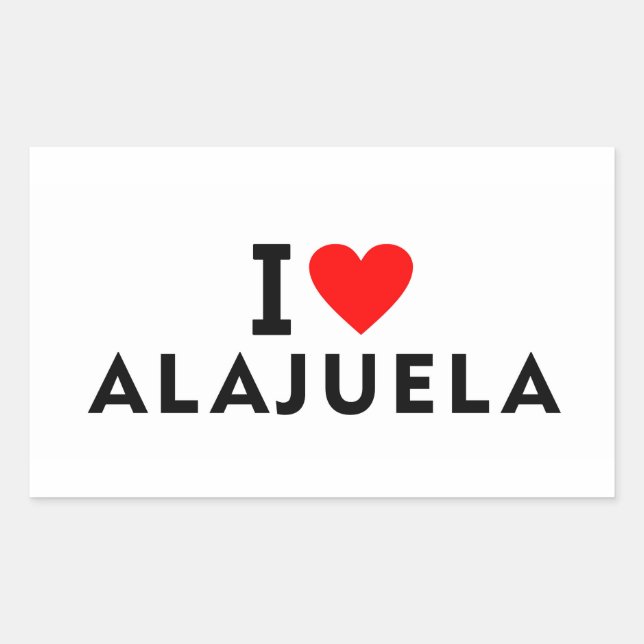 Sticker Rectangulaire Alajuela Costa Rica love city heart like travel (Devant)