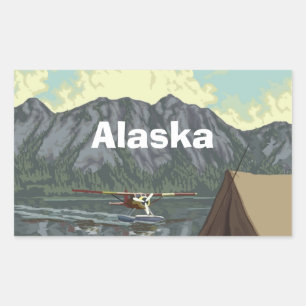 Sticker Rectangulaire Alaska Bush Plane Souvenirs