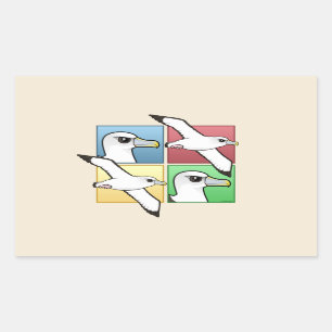 Sticker Rectangulaire Albatros de quatre couleurs