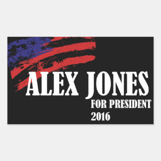 Sticker Rectangulaire Alex Jones pour le président 2016