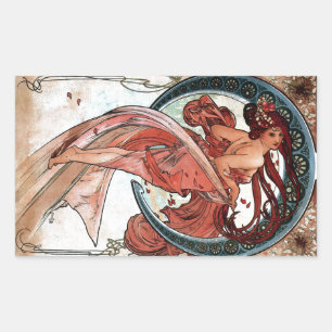 Sticker Rectangulaire Alfons Mucha 1898 Danse