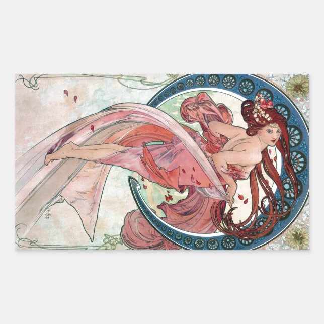 Sticker Rectangulaire Alfons Mucha 1898 Danse (Devant)
