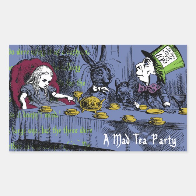 Sticker Rectangulaire Alice au pays des merveilles (Devant)