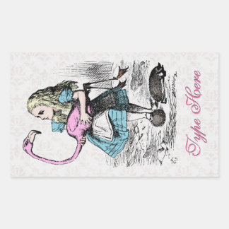 Sticker Rectangulaire Alice au pays des merveilles Flamant rose rose Cro