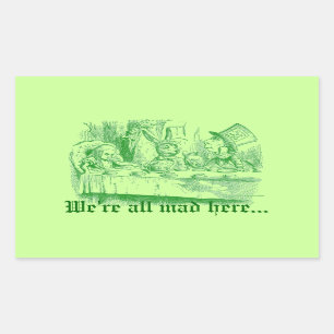 Sticker Rectangulaire Alice Vintage au pays des merveilles