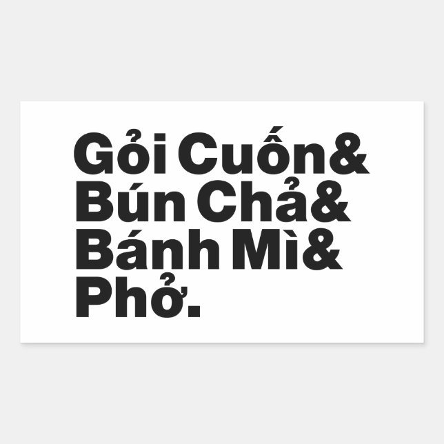 Sticker Rectangulaire Alimentation de rue vietnamienne (Devant)