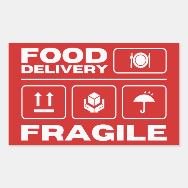 Sticker Rectangulaire Alimentation fragile (Devant)