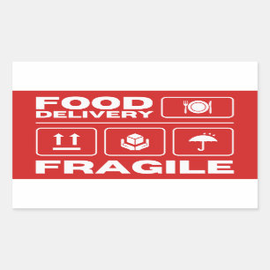 Sticker Rectangulaire Alimentation fragile