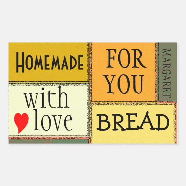 Sticker Rectangulaire Alimentation maison personnalisée (Devant)