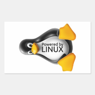 Sticker Rectangulaire Alimenté par Linux