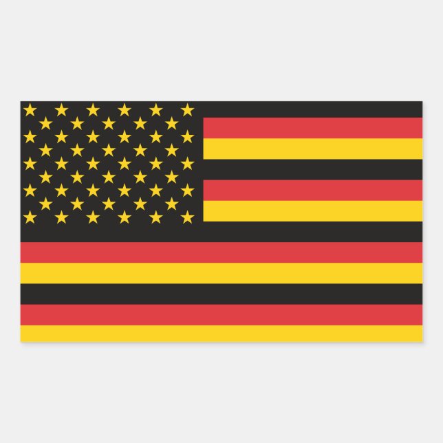 Sticker Rectangulaire Allemagne Allemagne États-Unis Amérique États-Unis (Devant)