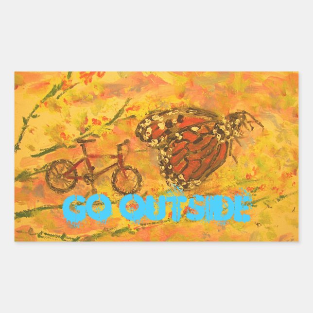 Sticker Rectangulaire aller dehors (Devant)