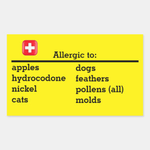 Sticker Rectangulaire Allergies