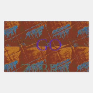 Sticker Rectangulaire Allez Zebra Safari Art Imprimer/Graphique