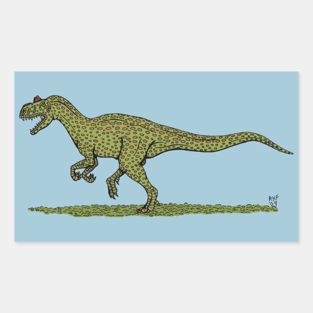Sticker Rectangulaire Allosaurus de Dinosaure Jurassique (Devant)