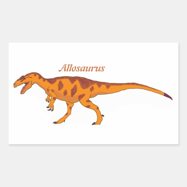 Sticker Rectangulaire Allosaurus orange gauche (Devant)