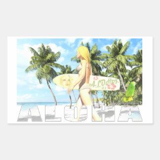 Sticker Rectangulaire Aloha 01