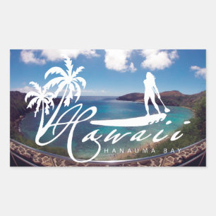 Sticker Rectangulaire Aloha Hawaii Se Déplace