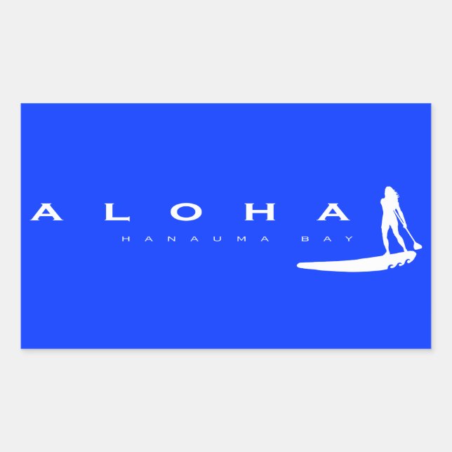 Sticker Rectangulaire Aloha Hawaii Se Déplace (Devant)