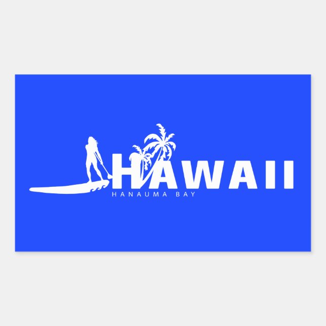 Sticker Rectangulaire Aloha Hawaii Se Déplace (Devant)