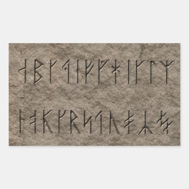 Sticker Rectangulaire Alphabet viking (Devant)