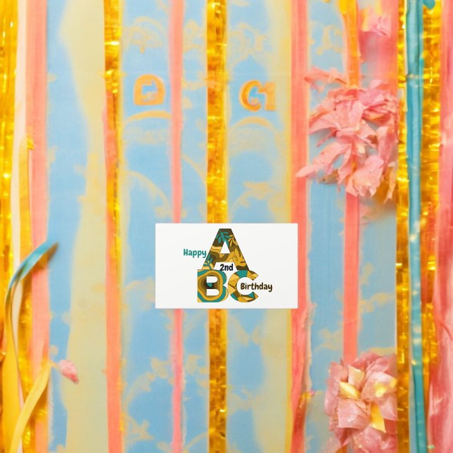 Sticker Rectangulaire Alphabets Anniversaire (ABC alphabet birthday party theme sticker,birthday party sticker,gift pack,envelope,return gift stic)