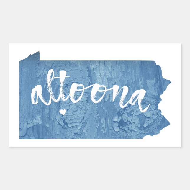 Sticker Rectangulaire Altoona Pennsylvania Wood Grain (Devant)