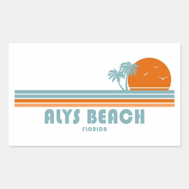 Sticker Rectangulaire Alys Beach Fort Walton Sun Palm Trees (Devant)