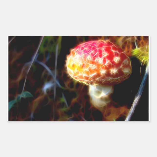 Sticker Rectangulaire Amanita muscaria - Agaric volante - Champignons ma (Devant)