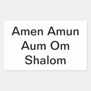 Sticker Rectangulaire Amen Amun Aum Om Shalom Paix Hankamer Artjunkhaus