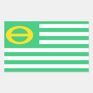 Sticker Rectangulaire américain écologie drapeau vert
